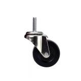 2 in. Black Hard Rubber and Steel Swivel Threaded