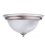 13 in. 2-Light Brushed Nickel Flush Mount