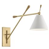 $153 Finnick 20 in. 1-Light Champagne Gold and Nat