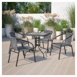 $83 Flash Furniture Top/Gray Rattan Dining Table,