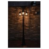 $190 allen + roth Lamp Post 77-in H Black Hardwire