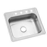 $129 25 in. Drop in Single Bowl 20 Gauge Stainless