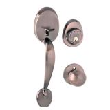 $86 Oviedo Antique Copper Door Handleset with Sing