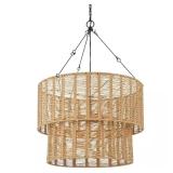 $129 Hailee 3-Light Basket Hanging Pendant Black N