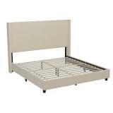 $428 Flash Furniture Quinn King Upholstered Platfo