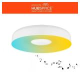 $100 13 in. White Smart Gradient Light Flush Mount