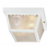 $40 2-Light White Outdoor Flush Mount Ceiling Ligh