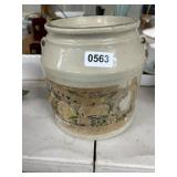 Antique Stoneware Crock With Handle Loops