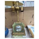 Hammond Clock with Onyx Base and Lamp