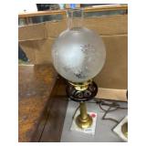 Frosted Glass and Brass Table Lamp