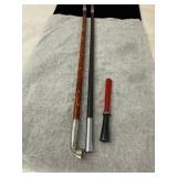 Three Smoking Pipe Stems with Metal Tips