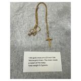 14k Gold Cross with 14k Gold Chain