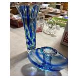 Sea Glas Bruk Glass Vase and Candleholder