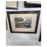 Framed Currier & Ives Battle Print