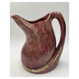 Red Glazed Ceramic Pitcher with Handle