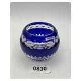 Faberge Blue Cut Glass Bowl