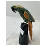 Gemstone Carved Parrot on Stone Base