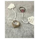 Two Sterling Silver Rings with Stones