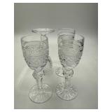 4 Cut Crystal Stemmed Glasses