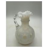 White Opalescent Glass Pitcher