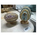 Decorative Bejeweled Eggs With Stands