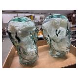 2 Glass Skull Heads