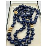 14kt Gold and Lapis Bead Necklace