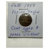 1858 Flying Eagle Cent in Holder