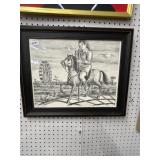 Artist Proof Drawing of Rider and Ferris Wheel