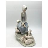 Lladro Porcelain Figurine Girl with Pigs