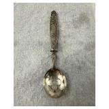 Decorative Silver Slotted Spoon