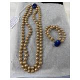 Marvella Pearl-Like Necklace and Bracelet Set