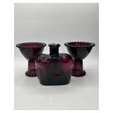 Amethyst Glass Decanter and Goblets
