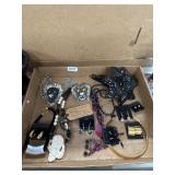 Jewelry and Black Glass Flower