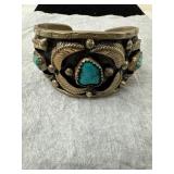 Silver Bracelet With Turquoise Inlay