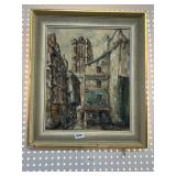 19ï¿½23ï¿½ Framed Cityscape Oil Painting