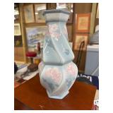 12-Inch Ceramic Vase with Floral Design