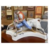 12 Inch Herend As-Is Horn Porcelain Figurine