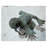 Heavy Frog Door Knocker in Patinated Metal