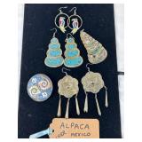 Alpaca Silver Jewelry Set from Mexico