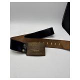 Maxwell Brass Belt Buckle with Leather Strap