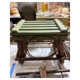 Rustic Wooden Green Plant Stand