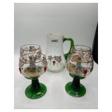 Bockling German Glass Pitcher and Goblets