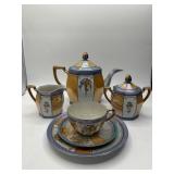 Japanese Porcelain Tea Set, Hand Painted