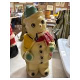 Snowman Chalkware Figure with Pipe