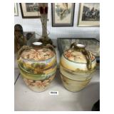 8-Inch Nippon Hand-Painted Vases