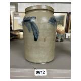 Stoneware Crock with Cobalt Blue Decoration