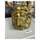 Gold-Tone Lion Head Bookends