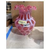 Fenton Coin Dot Glass Vase