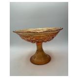 Fenton Mikado Marigold Carnival Glass Compote